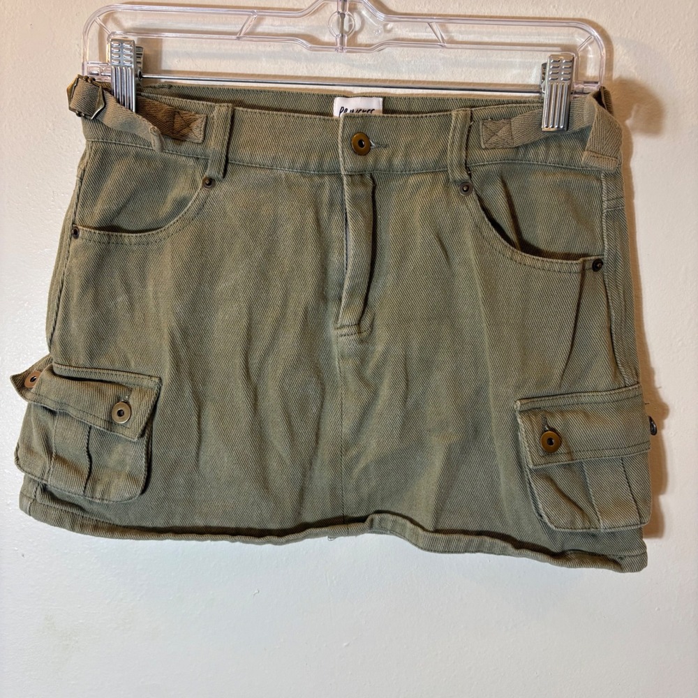 Princess Polly Peterson Cargo Mini Skirt Womens 4 Olive‎ Green